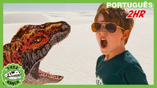 Dinossauro Gigante T-Rex VS Guardas Florestais! | 2 HORA de Parque do T-REX | Vídeos de Dinossauros
