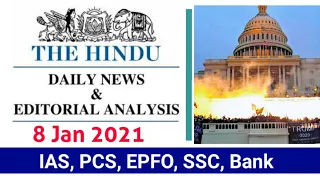 8 January 2021 | The Hindu Newspaper Analysis |Currentaffairs2020 |Today's the Hindu news analysis