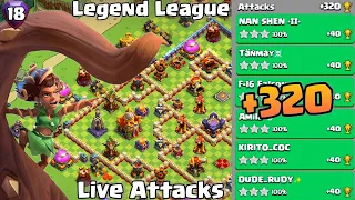 Th16 Legend League Attacks Strategy! +320 Mar Day 18 || Clash Of Clans