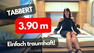 Wohnmobil Ersatz? 3,9m Länge. Wohnwagen Tabbert PEP Pantiga 390 WD. Caravan Salon 2023