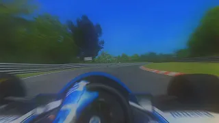 brabham bt55 assetto cruising on nordschleife while spit in my face sped up plays in the background