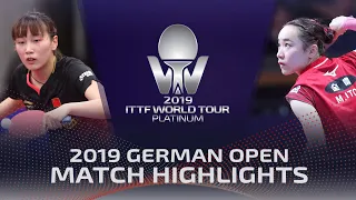 Qian Tianyi vs Mima Ito | 2019 ITTF German Open Highlights (R16)