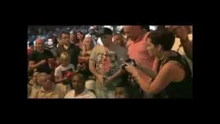 Mike Tyson Elbows Fan in Mayweather vs Pacquiao Weigh In