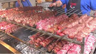 Italy Street Food. Churrasco, Picanha, Sausages, Skewers, Ribs and More