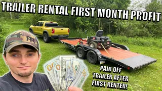 How Much MONEY My Trailer Rental Has Made In One Month!