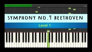 symphony no 9 - easy piano tutorial - beethoven