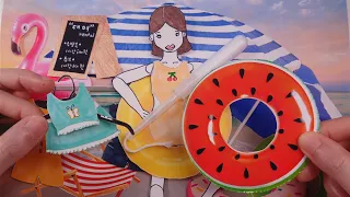👙I'm on my period but I want to go swimming｜[Happy Moonday Ad]｜Handmade Book ASMR｜Mija Work VLOG
