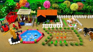 Top DIY Tractor Farm Diorama with House for Cow, Pig, Fish Pond | Supply Water for Animals & Plants