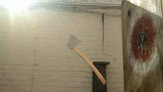 Destroying my axe throwing target