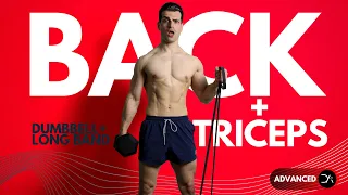 30 Min GIANT SET BACK & TRICEP Workout (🔥DUMBBELLS + LONG BANDS STRENGTH WORKOUT🔥)