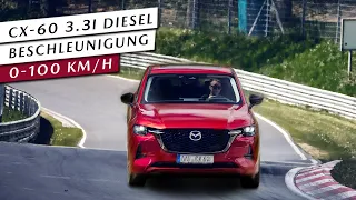 0-100 km/h Beschleunigung | Mazda CX-60 Homura 3.3l Diesel | 6-Zylinder | 450 NM & 200 PS
