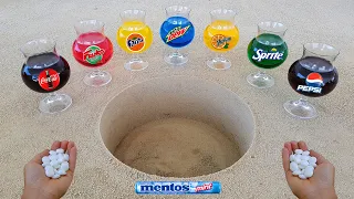 Experiment !! Cola, Mtn Dew, Fanta, Pepsi, Fruko, Sprite, Yedigün and Mentos Underground
