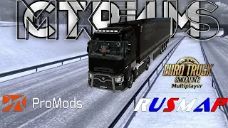 Сборка +Зима Euro Truck Simulator 2 Конвой на руле #Logitech #momo
