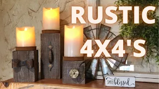 DIY RUSTIC CANDLE HOLDERS