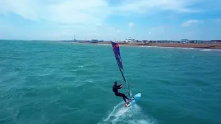 windsurfing at hove lagoon watersports in Brighton in may 2022