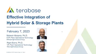 Webinar: Effective Integration of Hybrid Solar & Storage Plants (February 7, 2023)
