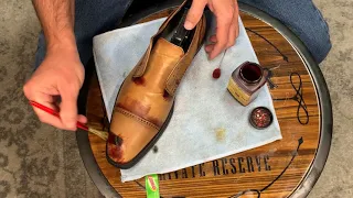 Dyeing and burnishing your shoes, Bruno Magli shoes re-colored