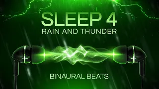 Binaural Beats Deep Sleep Rain and Thunder - Black Screen - 3 Hz to 1 Hz Delta Waves