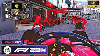 F1 23 PS5 Gameplay | HOW MANY Cars can I OVERTAKE at MONACO? [25% Race] Thrustmaster Ferrari SF1000