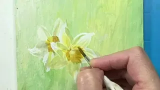 Daffodil Flowers / Easy Acrylic Painting Tutorial For Beginners Step By Step #448