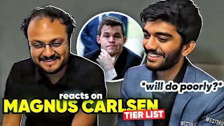 Gukesh Reacts On Magnus Carlsen Tier List *will do poorly*