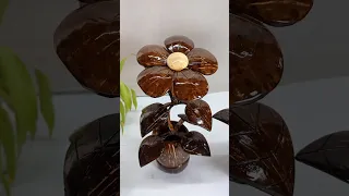 how to make a coconut shell flower | #shorts #Shortsfeed #bestoutofwaste #diy