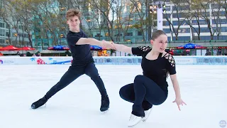 Oona BROWN & Gage BROWN skate to @ImagineDragons in Bryant Park (2023 Senior Rhythm Dance)