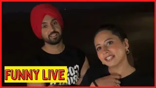 Diljit Dosanjh And Sargun Mehta Together Funny Live | Babe Bhangra Paunde Ne |