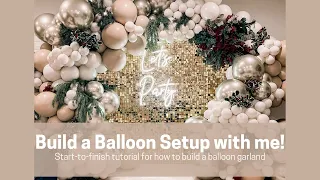 BALLOON GARLAND TUTORIAL | UBACKDROP SHIMMER WALL | Create a full balloon photo backdrop with me!