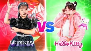 Tantangan Makeover Satu Warna Hello Kitty Vs Rabu | Baby Doll Channel Indonesia