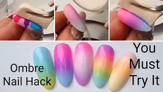 Easiest ombre nail hack. Ombre nails with gel polish.  Simple and easy nail designs for beginners