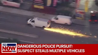 Police chase suspect steals multiple vehicles during pursuit near Los Angeles | LiveNOW from FOX