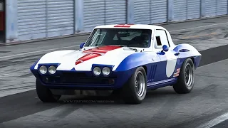 1965 Chevrolet Corvette C2 Stingray Race Car stretches its legs at Monza Circuit!