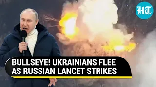 Zelensky's men 'run for life' as Russian Lancet drone strikes Ukrainian Howitzer | Watch