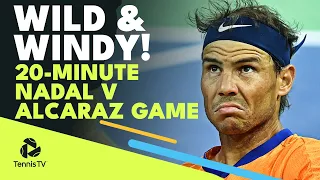 The Most BIZARRE Tennis Game In The Wind! | Nadal vs Alcaraz 20-Minute Game at Indian Wells 2022