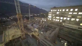 Zeitraffer Bau Haus H1, Bauprojekt SUN des Kantonsspitals Graubünden