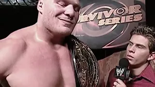 WWE Goldberg meets Brock Lesnar for the first time Survivor Series 2003