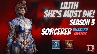 Diablo IV Sorcerer Blizzard Meteor Lilith S3