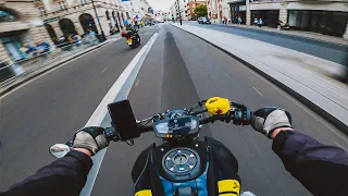 Central London With Pops and Bangs.| YAMAHA MT-07 AKRAPOVIC + QUICKSHIFTER [4K]