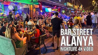 Alanya Bar Street: A bustling hive of nightlife and good times in 4K #Alanya #Streetwalk #Nightlife