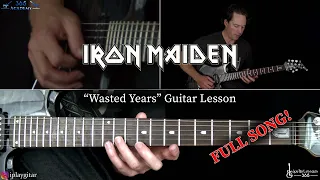 Wasted Years Guitar Lesson - Iron Maiden