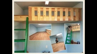 BUILD A LOFT BED WITH NO SUPPORT BEAMS!!! AND EXTRAS!