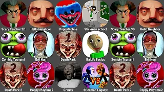 Scary Teacher 3D,Hello Neighbor,Poppy Playtime Chapter 3,Death Park 2,Granny,Baldi's Basics Classic