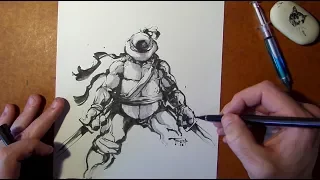 Just Draw! Leonardo TMNT inked - Timelapse