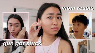 i pierced my own ears behind my asian parents' back + filmed their reaction