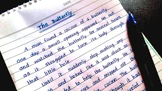 Story: The Butterfly | Beautiful English Handwriting with Moral | English Stories for Kids