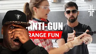 ANTI GUN RIGHTS ACTIVIST GO TO THE GUN RANGE FOR THE FIRST TIME