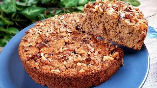 Take oats, apples and nuts and make this easy diet cake! Healthy cake, without sugar!
