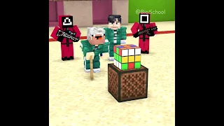 When Smart Old Man Plays Squid Game Rubiks | Monster School Minecraft Animations