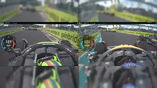 Lewis Hamilton And Oscar Piastri 1st Lap Battle At The Miami GP